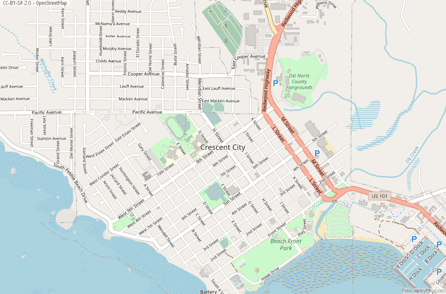 Crescent City Map United States 147132414 