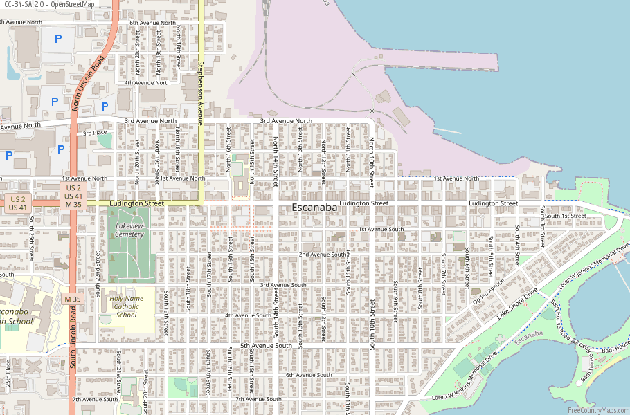 Escanaba Map United States Latitude & Longitude: Free Maps