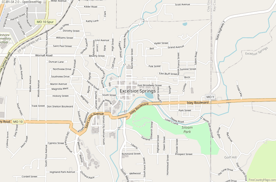 Excelsior Springs Map United States Latitude & Longitude: Free Maps