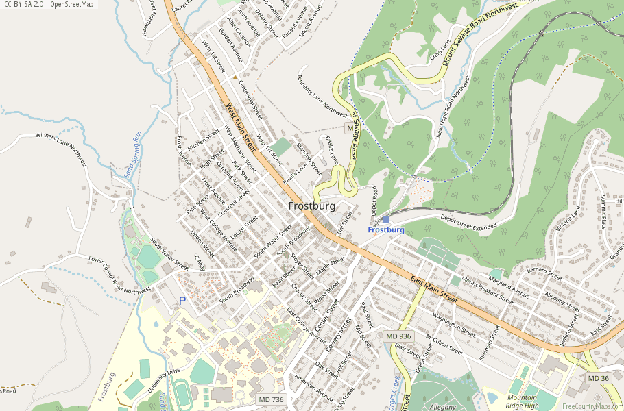 Frostburg Map United States Latitude & Longitude: Free Maps