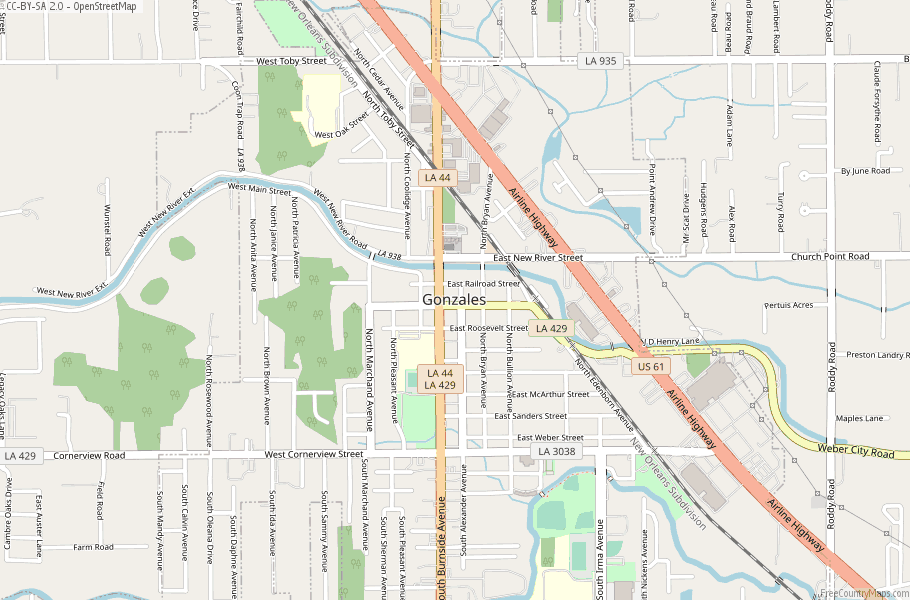 Gonzales Map United States Latitude & Longitude: Free Maps