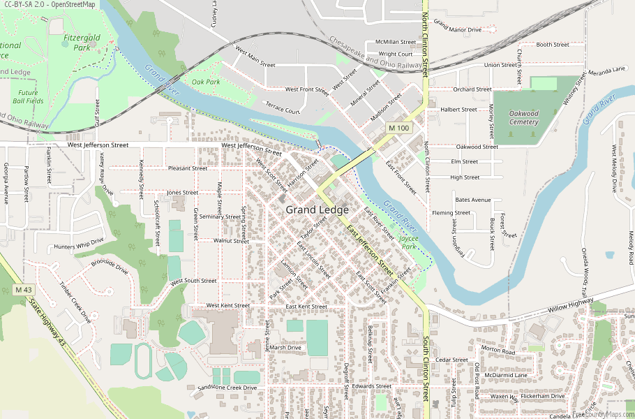 Grand Ledge Map United States Latitude & Longitude: Free Maps