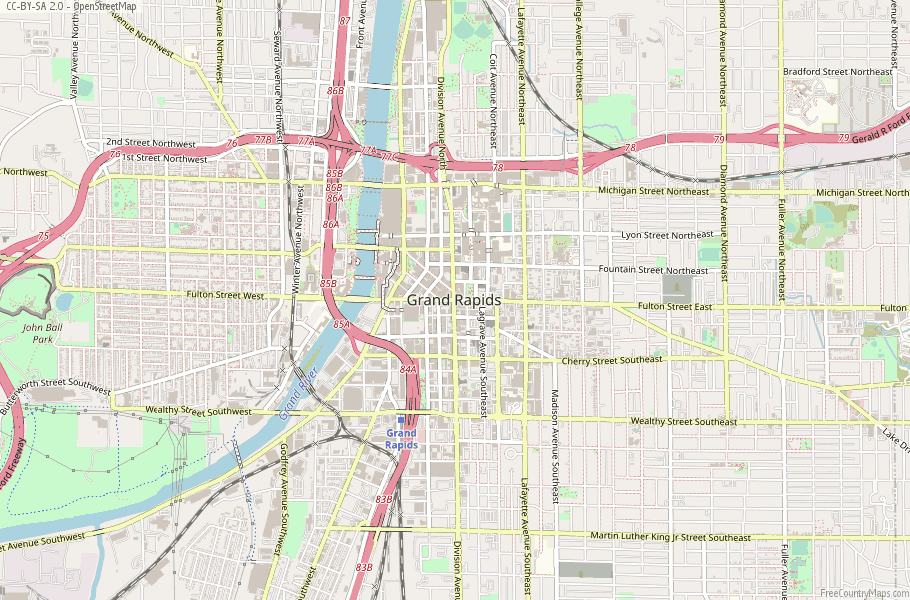 Grand Rapids Map United States Latitude & Longitude: Free Maps