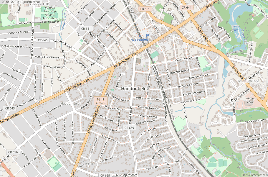 Haddonfield Map United States Latitude & Longitude: Free Maps