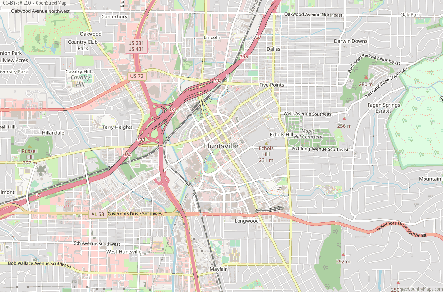 University Of Alabama Huntsville Map