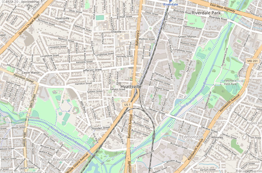 Hyattsville Map United States Latitude & Longitude: Free Maps