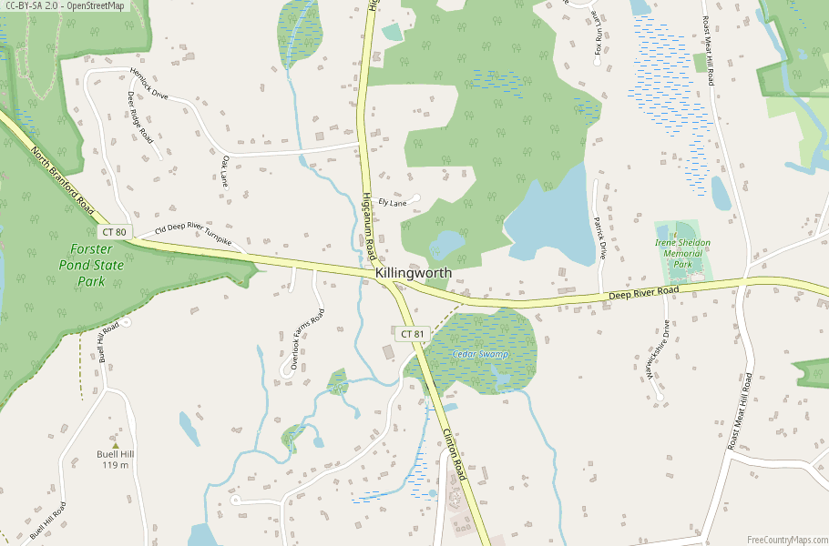 Killingworth Map United States Latitude & Longitude: Free Maps