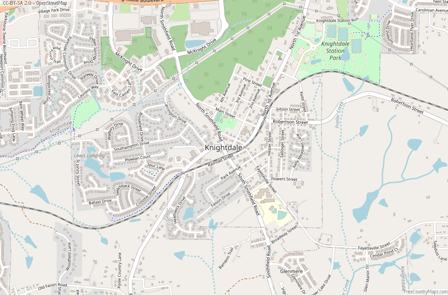 Knightdale Map United States Latitude & Longitude: Free Maps