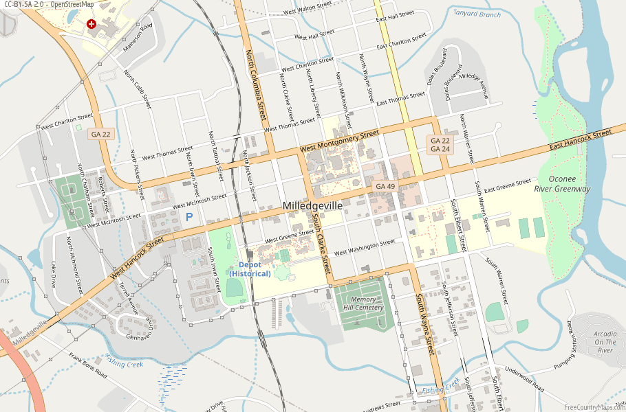 Milledgeville Map United States 153851876 