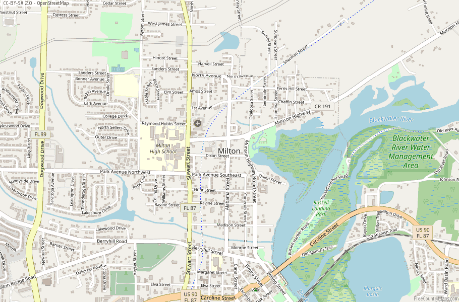 Milton Map United States Latitude & Longitude: Free Maps