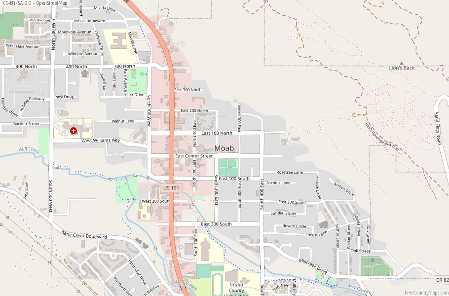 Moab Map United States Latitude & Longitude: Free Maps