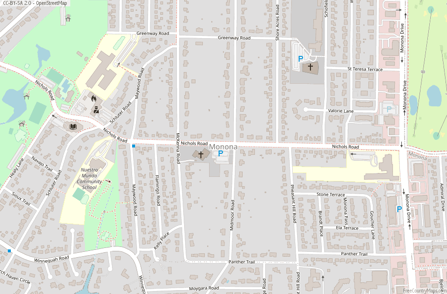 Monona Map United States Latitude & Longitude: Free Maps