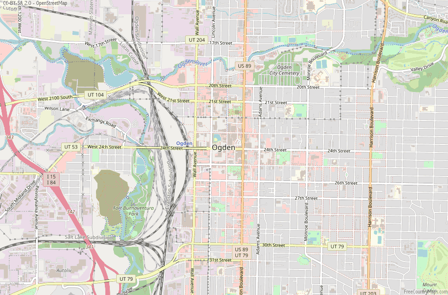 Ogden Map United States Latitude & Longitude: Free Maps