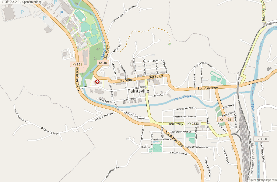 Paintsville Map United States Latitude & Longitude: Free Maps