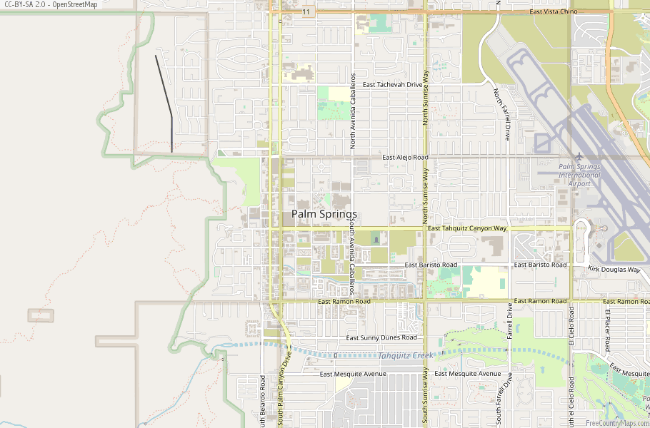 Palm Springs Map United States Latitude & Longitude: Free Maps