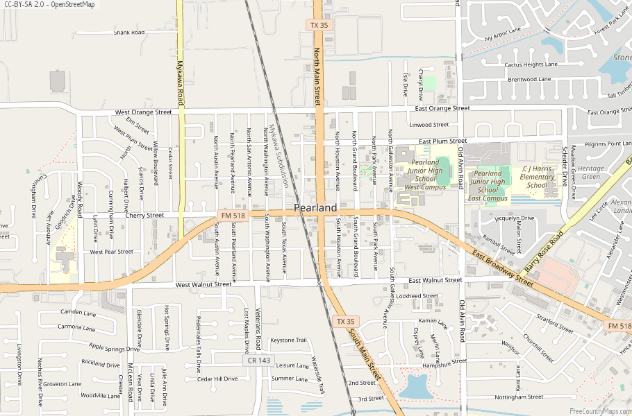 Pearland Map United States 151755512 