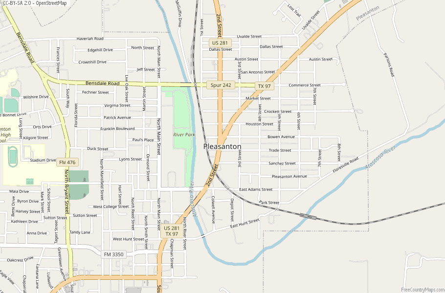 Pleasanton Map United States Latitude & Longitude: Free Maps