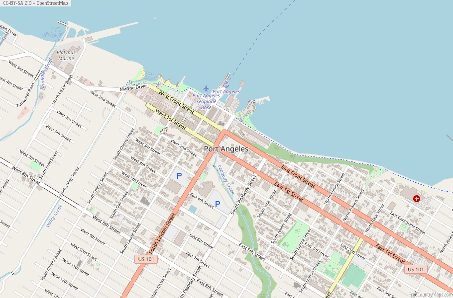 Port Angeles Map United States 150936508 