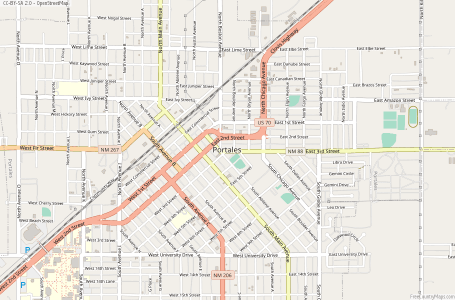 Portales Map United States Latitude & Longitude: Free Maps