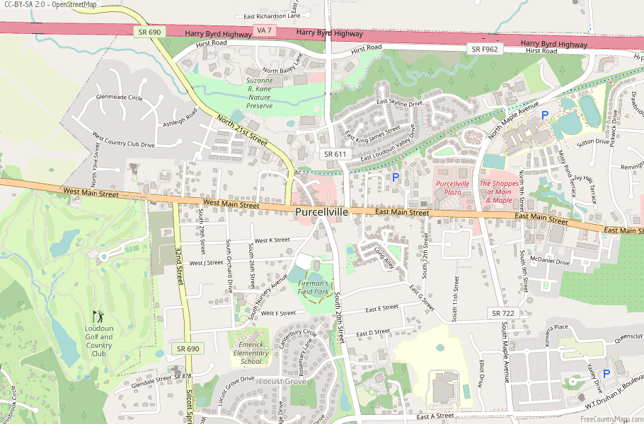 Purcellville Map United States Latitude & Longitude: Free Maps