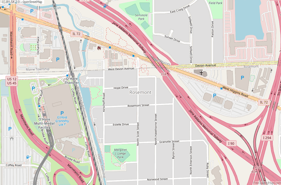 Rosemont Map United States Latitude & Longitude: Free Maps