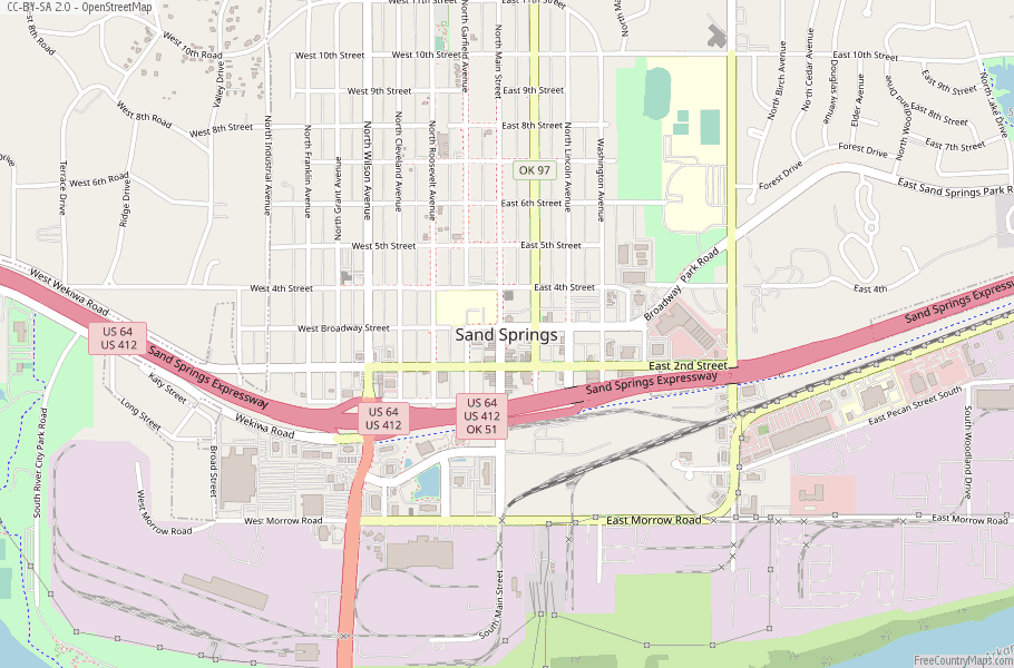 Sand Springs Map United States Latitude & Longitude: Free Maps