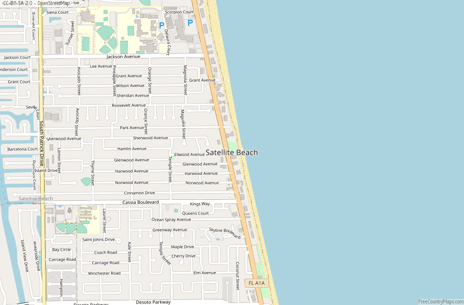 Satellite Beach Map United States Latitude & Longitude: Free Maps