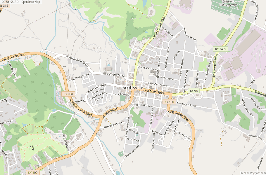 Scottsville Map United States Latitude & Longitude: Free Maps