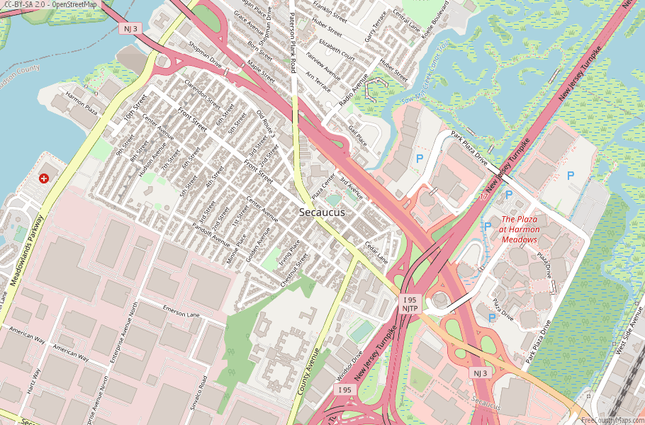 Secaucus Map United States Latitude & Longitude: Free Maps