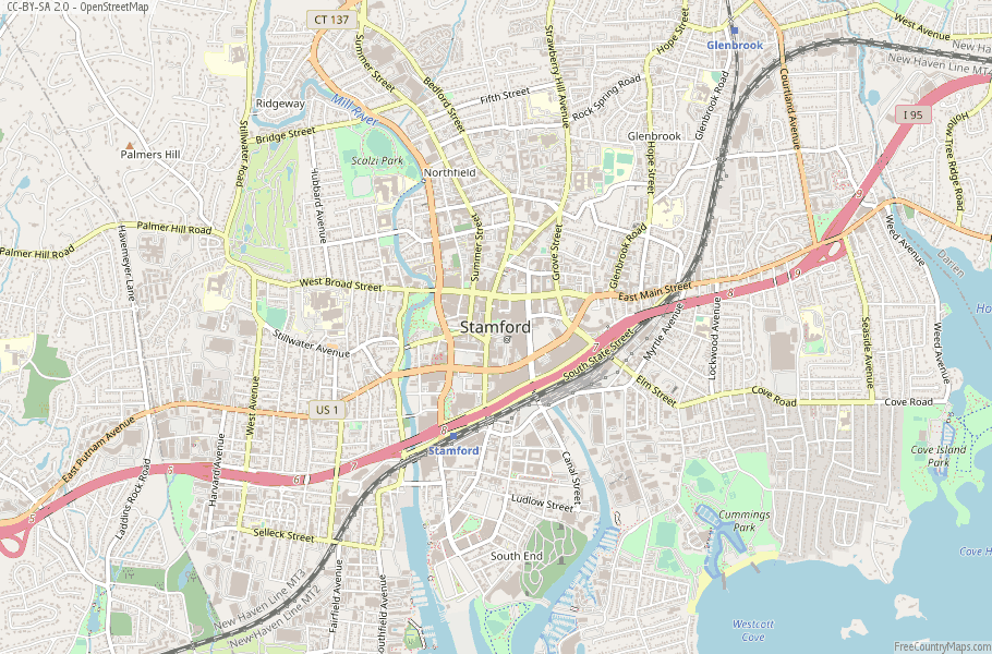 Stamford Map United States Latitude & Longitude: Free Maps