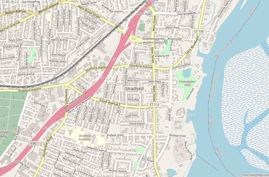 Stratford Map United States Latitude & Longitude: Free Maps