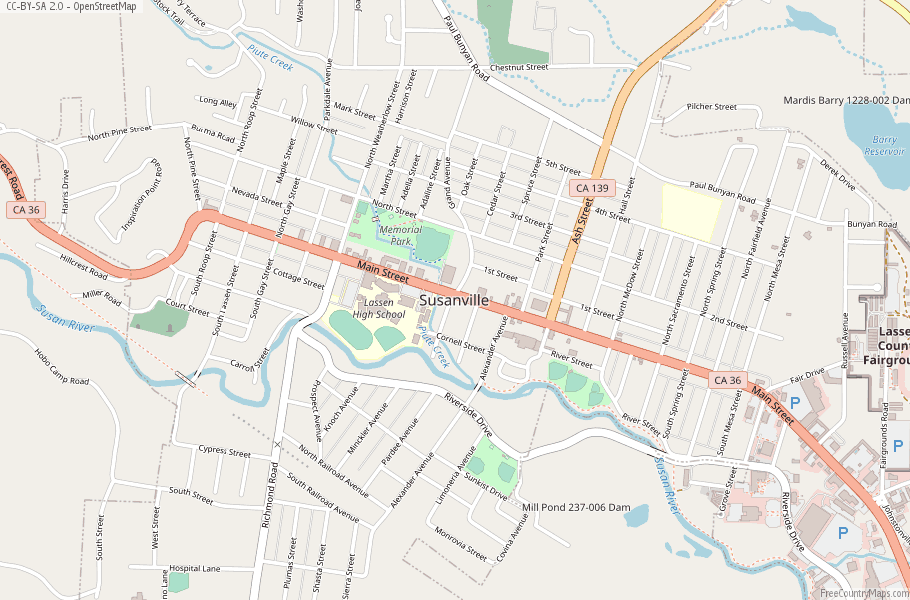 Susanville Map United States Latitude & Longitude: Free Maps