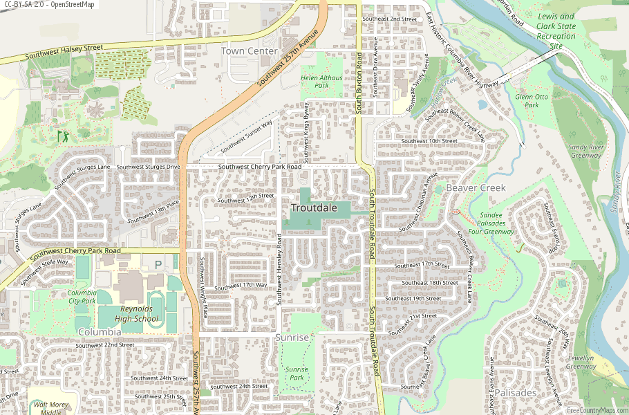 Troutdale Map United States Latitude & Longitude: Free Maps