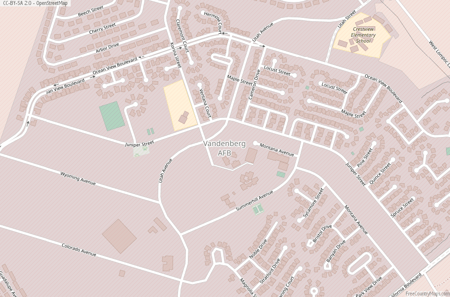 Vandenberg AFB Map United States Latitude & Longitude: Free Maps