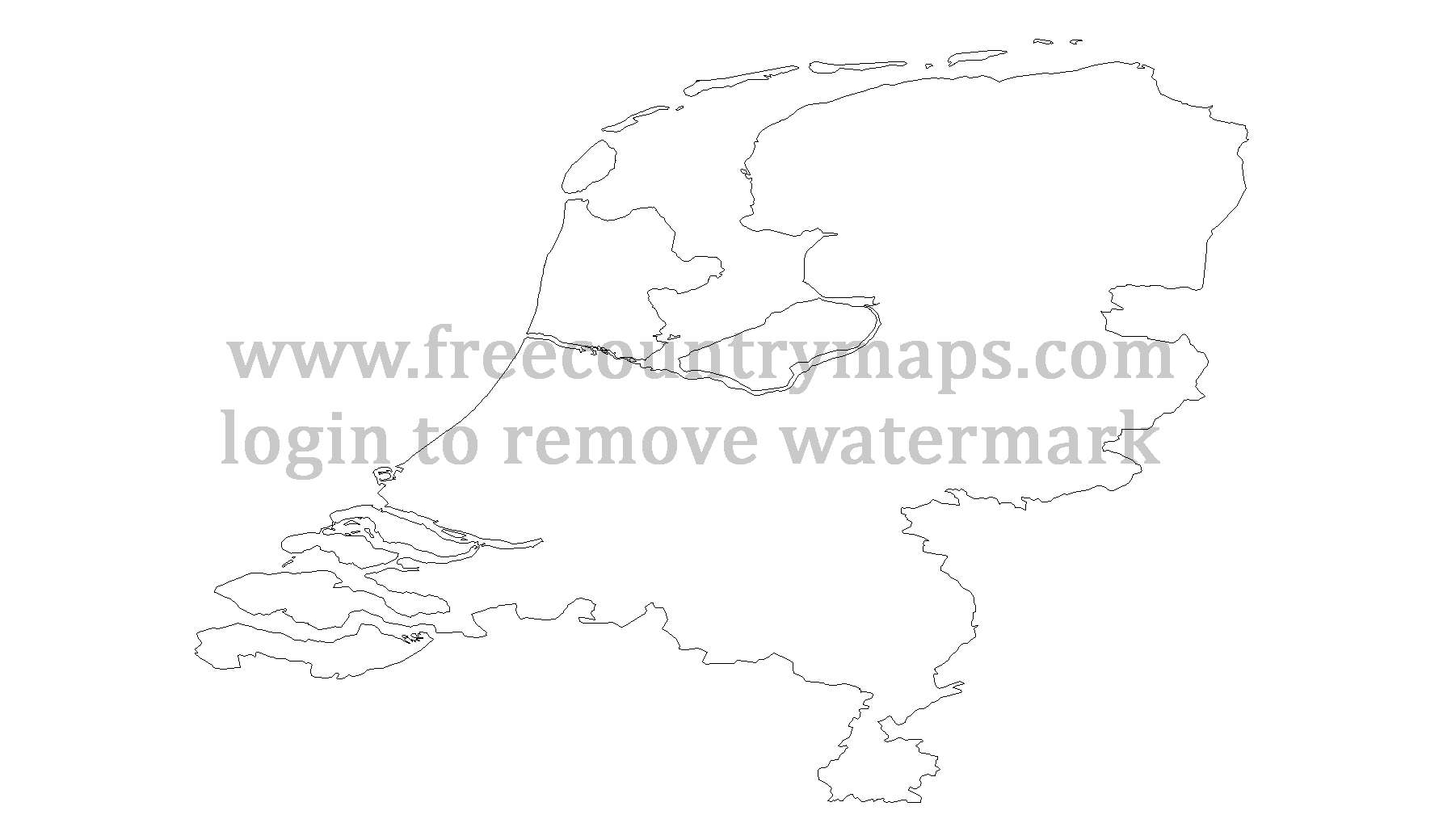 Outline Map of Netherlands