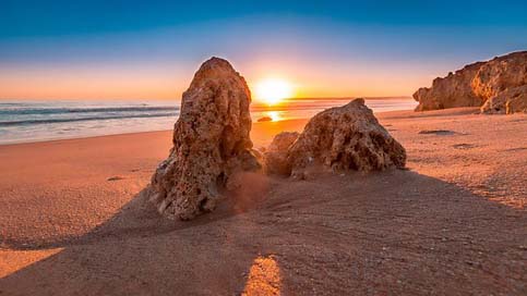 Sunset Portugal Algarve Beach Picture