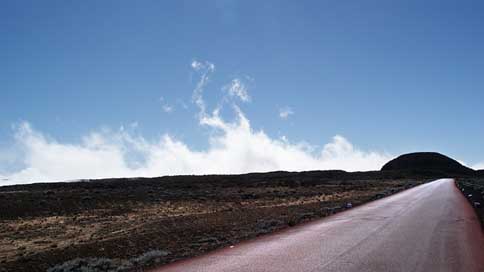 Road Inflamed Reunion-Island Volcano Picture