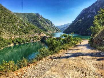 Beside-Road Motorcycle Gravel River Picture