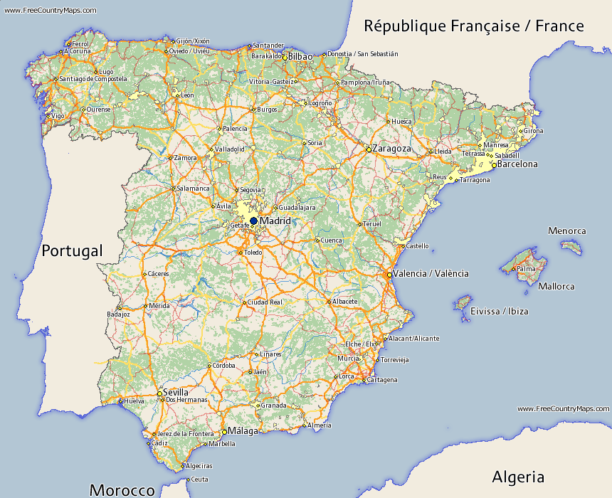 Spain Map, Road Maps of Spain